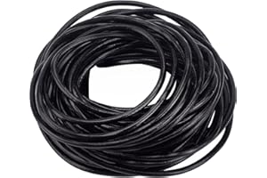GORGECRAFT 10m*4mm Strisce di Vera Pelle Nera Corda in Pelle di Vacchetta Corda Intrecciata Piatta Filo per Cinture Bracciali Collane Creazione di Gioielli Fai da Te Artigianato Utensili Laboratorio