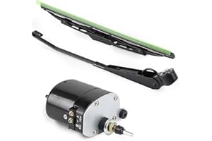 SWAWIS Scheibenwischermotor 12v Wischermotor Scheibenwischermotor mit Arm und Blatt 105° Wischerarm Wischerblatt Wischermotor Universal Passend für Traktoren Jeeps & mehr