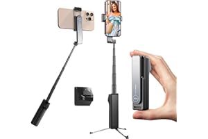 Jemey Ultra-Mini-Selfie-Stick Stativ mit Fernbedienung, Erweiterbares Tragbarer Selfie-Sticks für 4-7" iPhone/Android-Handy, Selfie-Stick im Taschenformat Halterung für Reisen/Vlog/Live Streaming