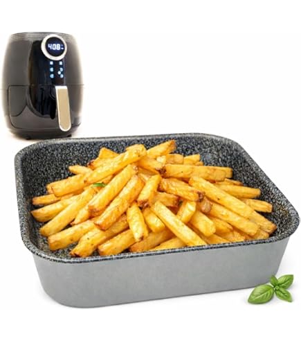 Kikuo Dreifach Air Fryer Rack, Quadratisch Air Fryer Tray, 304 Edelstahl airfryer Rack, Stapelbar Air Fryer Rack Zubehör für Quadratisch Heißluftfritteuse, Kochen Rack, Dehydrator und Backofen