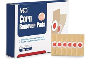 MQ Corn Remover Pads, Wart Remover, Foot Corn Remover Patch, 24 Pcs Corn Removal Pads, Corn Removal Ideal for Relief Corn Pain and Foot Care, Corn Plasters with Hole for Feet, Hand, Toe