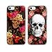 Produktbild iPhone 5/5s/SE Hülle,TTOTT iPhone 5/5s/SE paar Hülle Neue Art und Weise bestes Freund geschenk Schädel-Blume Tasche Schutzhülle Case Cover Bumper und Anti-Scratch Löschen Back für iPhone 5/5s/SE 4"