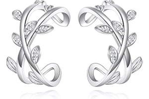 CUPENDA Leaf Ear Cuff Sterling Silver no Piercing Ear Cuffs Earrings Leaf Jewelry Gifts for Women