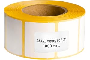 ‎MD LABELS MDlabels Weiße Thermo etiketten auf Rolle 35x25mm 1000 Stück permanent haftend, für Barcode, Thermische etiketten Thermische etiketten