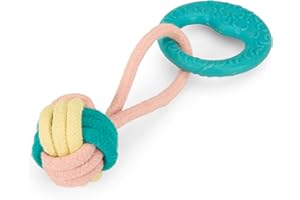 Petface (Little Petface) Rope Ball Dog Toy with Handle, Interactive Teething Toy for Puppies and Small Dogs (Pack of 1)