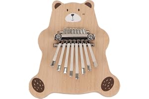 Ubric tumfiol litet instrument, björn kalimba tumpiano, 8 knappar musikinstrument av trä