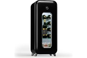 Klarstein Vinoteca para Vinos, Nevera Vino Una Zona, Botellas Vino, Proseco y Cervezas, Vinoteca Pequeña Puerta Cristal para Interior y Exterior, Nevera para Vinos Capacidad 15 Botellas