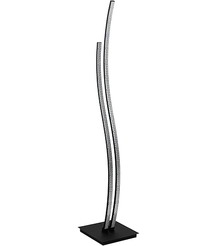 EGLO LED Vloerlamp Serpins, Staande Lamp Woonkamer, Gebogen Staanlamp Van Metaal In Zwart, Woonkamerlamp Met Trapschakelaar, Warm Wit, 107 Cm - View #12