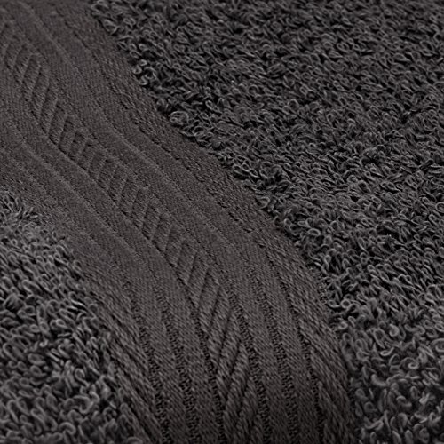 AmazonBasics Handtuch-Set, ausbleichsicher, 2 Badetücher und 4 Handtücher, Schwarz - 2