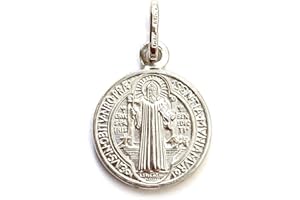 DE BUSSY Medalla San Benito en Plata de Ley. Medida: 12mm. Es una de Las medallas más Antiguas de la cristiandad, y quienes la portan creen Que Tiene Poder contra el Mal.