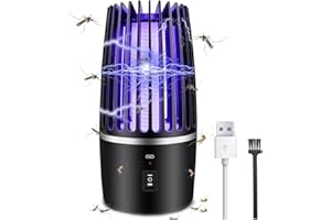 BIESVOY Lampada Antizanzare, 2 in 1 Zanzariera Elettrica Lampada Ricaricabile Tramite USB Repellente per Zanzare Esterni Trappolacon Luce Notturna Anti Zanzare Attrazione per Giardino Interno Esterno