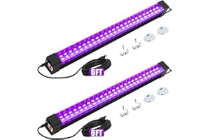 Alweysup Wiederaufladbare Schwarzlicht, 31 cm 50 LEDs UV Schwarzlichtlampe mit 3600mAh Akku, 3 Modi (Hoch, Niedrig, Blinken), Type-C Ladekabel, Tragbar für Glow-Partys, Body Art und Home-Deko