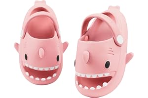LAKIGE Kids Shark Sliders Summer Clogs Slides Sandals for Boys Girls Non-Slip Beach Pool Shower and Bathing Slippers