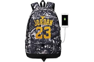 FANWENFENG Lorh's store Joueur de Basket-Ball étoile Jordan Ballon de Stockage Sac à Dos équipement de Sport dépositaire Multifonctionnel étudiant Cartable pour Hommes Femmes