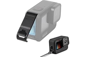 SYACHI Aluminiumlegierung Batteriefachdeckel für GoPro Hero 13/12/11/10/9, Akkudeckel Abnehmbarer Ladeanschluss Adapter Typ C Seitentür für GoPro Hero