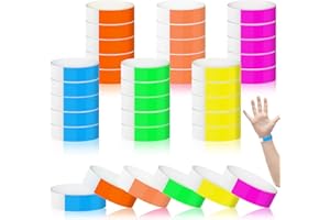 Lociban 600 Pezzi 6 Colori Braccialetti Carta Eventi, Impermeabili Bracciali Carta per Eventi, Braccialetti Feste, Braccialetti Identificativi per Concerti, Festival, Campi da Gioco, Feste (25×2cm)