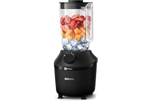 Philips Blender 3000 Series, ProBlend System, 1.9L Maximum Capacity, 1L Effective Capacity, 450W, 1 Speed Setting + Pulse, Plastic Jar, Black, (HR2041/01)