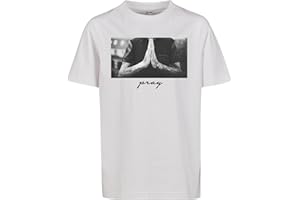 Mister Tee Camiseta Pray para Niños, T-Shirt de Mangas Cortas en Algodón con Estampado Frontal, Moda Urbana Callera, Distintos Colores, Tallas 110 - 164