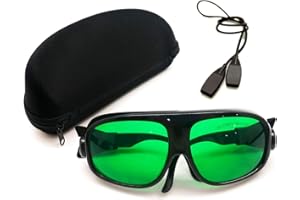 MCWlaser Gafas protectoras de seguridad láser Gafas 190-470 y 610-760 nm Típico para 355nm 405nm 447nm 450nm 406nm 460nm 635nm 650nm 655nm 671nm 694nm 750nm 755nm Tipo de absorción EP-13