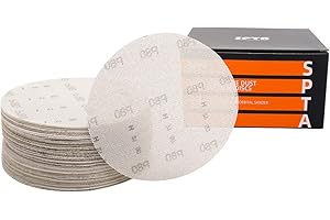 SPTA 150mm Sander disc (80/120 / 180/240 / 320 granularidad), 50 crochet Sander disc 6 Inch Sander accessories Kit for Random Track Sander