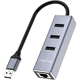 Veggieg USB 2.0 to 100Mbps Ethernet &Ccedil;evirici ve 3 Portlu USB Hub &Ccedil;oklayıcı