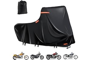 DOCEPERT Moped Abdeckung Outdoor,420D Motorradabdeckung Wasserdicht mit Silberner Nano Beschichtung,5 Reflektierende Streifen,2 öFfnung Zur BelüFtung,Motorradabdeckungen (XL 218x99x129cm Schwarz)