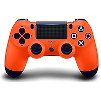 Wireless Controller for PS4 with Dual Vibration, Compatible with PS4/Slim/Windows PC/Android (Sunset Orange & Black)