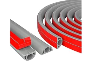 COSIESNEST 1M Half Round Cable Cover, Cable Trunking, Self-Adhesive Wire Cover, Self-Adhesive Cable Tidy, Decorative Wire Hider, 1-Meter Cable Organizer, for Cable Management Wires on Wall Floor (Grey)