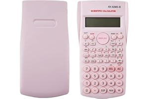 DAKEXIONG KK-82MS-D Calculatrice Scientifique Portable avec 240 Fonctions Affichage à Deux Lignes pour Fournitures de Rentrée Scolaire,Étudiants,Enseignants,Affaires,Bureau,Maison(Rose)