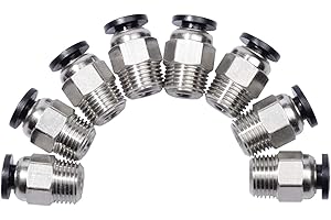 UniTak3D PC4-M10 Pneumatik Verbinder Gerader Pneumatischer Stecker Bowdenrohr Bowden Extruder-Koppler Kompatibel mit Ender 3 3D-Druckern-8pcs