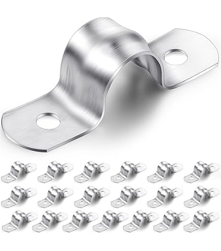 MgcTolBox U-Collier De Serrage Tuyau Robustes 16 Mm, Collier De Fixation Inox - Tuyau Pour Fixation/Attache Tube - 10 Pcs