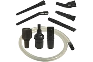 MohMus Universal - Juego de Limpieza para PC - Mini Kit de Boquillas - Juego de Accesorios - Juego de Micro-boquillas - Juego de 9 Piezas - conexión 30-38 mm - con Manguera Flexible de 90 cm
