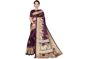 Satrani Damen-Sari aus Polyseide mit ungenähtem Blusenteil