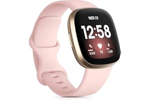Oielai Bransoletka kompatybilna z Fitbit Versa 4 / Fitbit Versa 3 / Fitbit Sense 2 / Fitbit Sense / Versa 3 / Versa 4 / Sense / Sense 2, silikonowa, klasyczna, delikatna, dla kobiet i mężczyzn