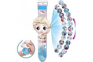 FASHION YO Superhero Robert Watch with 24 Super Projection Cartoon Hero Figurines Frozen Princess, Electronic Watch for Boys Girls Projector 3D Watch