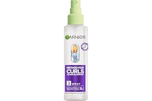 Garnier Method For Curls Moisture Spray, up to 7 days of moisture and curl definition. Designed, tested & approved on all curl types, including type 4 curls & coils. Silicone free, Vegan Formula,150ml