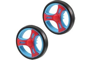 MroMax 2pcs 150mm Dia Plastic Single Wheel Stroller Pulley Rolling Roller Civil Equipment Black Blue