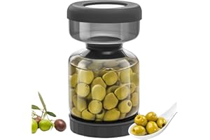 WhiteRhino Barattolo per sottaceti con filtro Flip, 34 oz contenitore per sottaceti con doppia tenuta, barattolo di vetro separatore di succo di sottaceti Flip Sottaceto e oliva Clessidra Barattolo