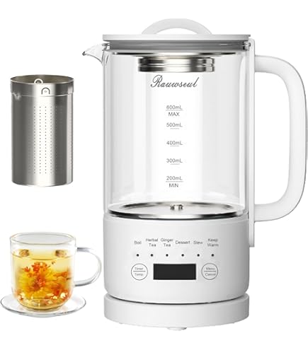 BUYDEEM K314 Travel Kettle Stainless Steel Mini Electric Kettle, 0.7 L with Schott Glass and Compact Design, Green