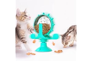 JASOYEPE Dog Puzzle Toys Spin Interactive Cat Slow Feeder,Creative Treat Dispenser for Pets IQ Brain Training Mental Enrichment,Reduce Boredom,Natural Foraging Skills for Smart Small and Medium Pets (Blue)