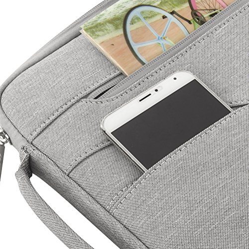MOSISO Polyester stoßfeste Laptop Hülle Tasche Umhängetasche mit Handgriff für 14 Zoll Notebook Computer Ultrabook, Grau - 2