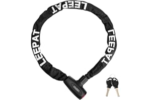 LEEPAT Bicycle/Bike Lock,Thick Heavy Duty Anti-Theft Bike Chain Lock High Security Cycling Lock with 2 Keys Suitable for Scooters, Mountain Bikes, Motorbikes, Door, Gate, Fence(7 * 1200mm)