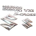 Car Name Emblem Monogram Logo Sign Badge Decals Sticker Chrome Plastic for (S-Cross VXI 5PC)