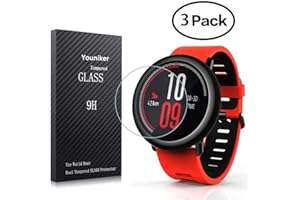 Youniker 3-pak do Amazfit Pace Ochraniacz ekranu Szkło hartowane do Huami Amazfit Pace Multisport Smartwatch Ochraniacz ekranu Folie Szkło 9H 0,3 mm Przeciw zadrapaniom Zapobiega odciskom palców bez pęcherzyków powietrza