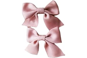 LVGPH 2pcs Hair Bows Alligator Clips Barrettes,Alligator Hair Clips Hair Accessories Bowknot Barrette Small Non-slip Bow Hair Clips Fashion Cute Ponytail Barrettes for Teens Wear Clips (pink)