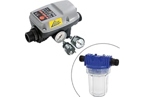 AMUR Pump control with pre-filter, 1 litre, pressure switch Brio® f- pump domestic water system, automatic pump controller with dry running protection, leak monitoring and emergency shut-off for