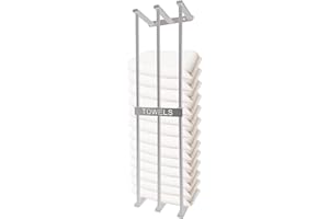 LAUREL & MASON Towel Rack Wall Mounted, 71cm Bathroom Towel Storage Holder for Large Folded Rolled Towels (Silver)