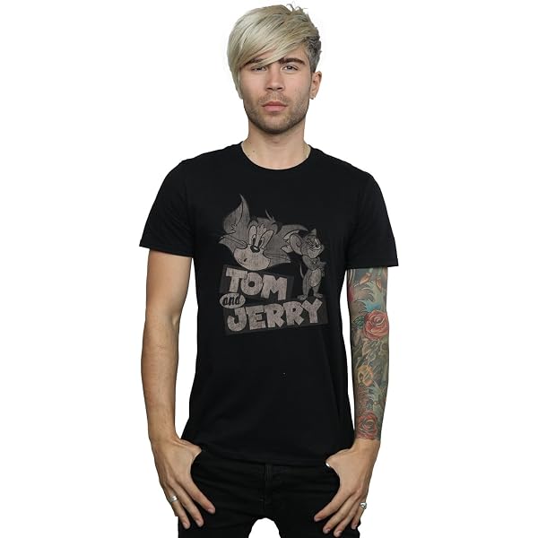 Absolute Cult Tom And Jerry Men's Cartoon Wink T-Shirt - Officially Licensed Slim Fit Tee - View #6