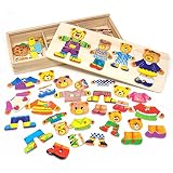 ✮ Juego de puzzle y juego de madera, hecho de madera sostenible con pinturas ecológicas y no tóxicas. Cumple con EN71 y CPSA Standard y probado por International Accredited Labs.