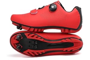 Hixingo Chaussures de Cyclisme pour Hommes, Femmes, Chaussures D'équitation sur Route et Montagne, Crampons Respirantes Semelle Dure Chaussures de Vélo